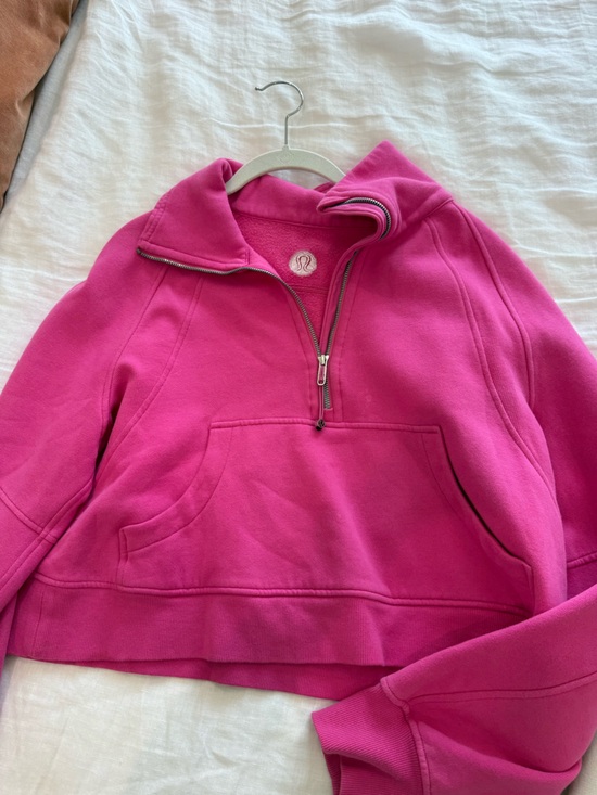 lululemon athletica Tops - Lululemon Half-Zip Fleece Scuba Pullover in Hot Pink M/L